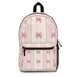 Pink Bow Coquette Backpack & Spiral Notebook Set, Princesscore Gold Detail Girly Aesthetic Student Bag Gift thumbnail 6