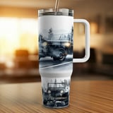 40oz Tumbler Wrap Vintage Jeep PNG, Misty Mountain Forest Adventure Digital Design, Rustic Car Graphic Sublimation Tumbler File thumbnail 4