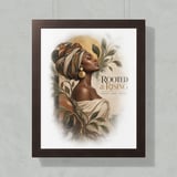 Black Woman Art Framed Poster, Rooted and Rising African Wall Art Print, Boho Melanin Wall Decor, Afrocentric Heritage Botanical Poster thumbnail 12