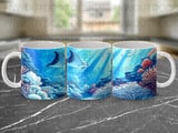 Underwater Coral Reef Mug Wrap Digital Design 11oz 15oz Sublimation PNG for Ocean Lovers | Marine Life Tropical Fish Scene Gift thumbnail 11