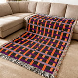 Spooky Bat Plaid Halloween Velveteen Blanket, Purple Orange Grunge Goth Cozy Woven Blanket & Throw Pillows, Fall Decor Gift thumbnail 9