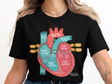 Anatomical Heart T-Shirt: Cardiac Nurse, Practitioner, Nursing Student Design thumbnail 4