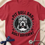 Pit Bull Dad Built Different Tee | Pit Bull Dad Shirt | Pittie Dad Gift | Dog Dad Apparel thumbnail 14