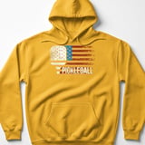 Pickleball Gildan Fleece Hoodie, Pickleball Patriotic USA Flag Graphic Print, Warm Court Pullover thumbnail 10