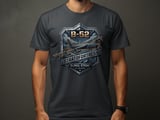 B-52 Stratofortress Shirt, Vintage Military Aviation Graphic T-Shirt, Air Force Veteran Gift, Tactical Bomber Plane Crest Tee for Him thumbnail 1