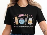 School Nurse Welcome Back T-Shirt: Ice Pack, Bandage, Crutch, Pill Bottle thumbnail 8