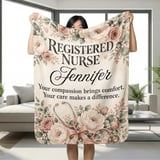 Registered Nurse Floral Blanket thumbnail 2