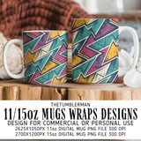 Digital Pattern Bundle, Geometric Retro Pattern, 80s Pattern, Seamless Pattern, Digital Paper, Abstract Pattern, Design Resource, Digital thumbnail 4