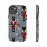 Black Nutcracker iPhone Case: Holiday Design, Gray Background, Festive Season thumbnail 8
