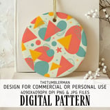 Digital Pattern Bundle, Abstract Shapes, Retro Design, 1950s Style, Printable Art, Commercial Use, Seamless Pattern, Digital Paper Pack thumbnail 3