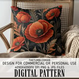 Red Poppy Tumbler Design, Floral Digital Paper, Watercolor Flowers Background, Junk Journal Pages, Printable Tumbler PNG, Scrapbooking Paper thumbnail 5
