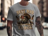 Best Dad In The Flock Turkey T-Shirt, Funny Father's Day Gift, Rustic Dad Shirt, Thanksgiving Tee, Proud Hunter Dad thumbnail 6