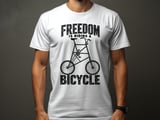 Freedom Is Riding a Bicycle | Tall Bike T-Shirt thumbnail 2