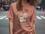Coffee Bible Quiet Mornings T-Shirt, Christian Faith Tee, Devotional Gift for Her, Religious Woman Shirt, Cottagecore Cozy Top thumbnail 11