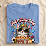 Feelin' Slotty Casino Cat T-Shirt thumbnail 7