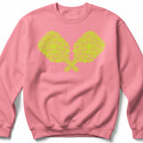 Pickleball Gildan Crewneck Sweatshirt, Crossed Paddles Ball Pattern Graphic, Court Warm Up Apparel thumbnail 8