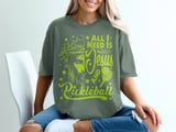 Pickleball Comfort Colors Shirt, All I Need Is Jesus And Pickleball, Vintage Graphic Tee thumbnail 6