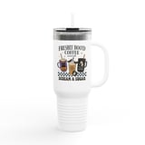 Freshly Boo'd Coffee Tumbler, Halloween Tumbler, Spooky Season, Coffee Lover Gift, Ghost Bat Pumpkin, Scream and Sugar Tumbler thumbnail 2