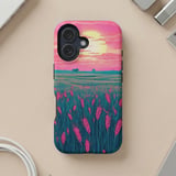 Pink Sunset Wheat Field MagSafe® Phone Case thumbnail 5