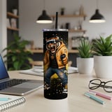 20oz Skinny Tumbler with Straw, Tiger Gamer Tumbler, VR Gaming Cup, Video Game Gift for Boys and Teens thumbnail 7