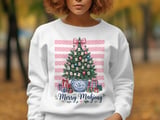 Merry Mahjong Christmas Tree Print, Chinoiserie Preppy Holiday Decor, Pink Bow Game Night Art, Grandmillennial Winter Gift For Mahjong Lover thumbnail 4