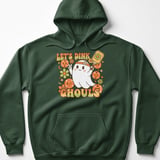 Pickleball Gildan Fleece Hoodie, Let's Dink Ghouls, Retro Halloween Ghost Court Pullover Sweatshirt thumbnail 5