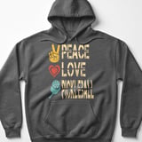 Pickleball Gildan Fleece Hoodie, Peace Love Pickleball Vintage Graphic, Court Pullover thumbnail 4