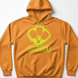 Pickleball Gildan Fleece Hoodie, ADDICTED, Court Pullover Graphic Sweatshirt for Cold Weather Spectating thumbnail 9