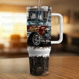 40oz Tumbler Sublimation Seamless Distressed Tapered Wrap | Classic Vintage Car Garage Design | Retro Hot Rod Mechanic Dad Gift Digital File thumbnail 10