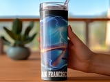 San Francisco Tumbler Wrap, Golden Gate Bridge 20oz Skinny Tumbler, Lightning Tumbler Digital Design, Cityscape Full Wrap, Seamless Tumbler thumbnail 3