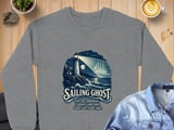 Sailing Ghost Lighthouse Crewneck Sweatshirts Nautical Phantom Ship Night Ocean Wave Graphic Print thumbnail 10