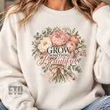 Grow Something Beautiful PNG, Floral Garden Bouquet Clipart, Cottagecore Peony Sublimation Design, Plant Mom Mother's Day Flower PNG thumbnail 19