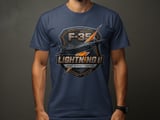 F-35 Lightning II T-Shirt, Fighter Jet Military Crest Graphic Tee, Tactical Aviation Pilot Gift, Air Force Joint Strike Fighter Shirt thumbnail 3
