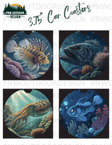 Deep Sea Ocean Tumbler Wrap Digital Design 40oz | Marine Life Sublimation PNG | Under The Sea Seamless Tumbler File thumbnail 11