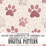 Sweet Whimsical Paw Print Digital Pattern Size Bundle Png thumbnail 2
