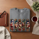 Vintage Black Santa Christmas Brushstroke African American Santa Sublimation Design, Nostalgic Holiday  thumbnail 17