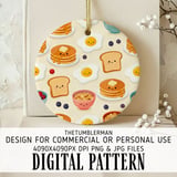 Digital Breakfast Pattern, Pancakes, Eggs, Toast, Cereal, Kawaii Food, Digital Bundle, Seamless Pattern, Digital Paper, Clipart, Commercial thumbnail 3