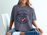 Heart Service Passed T-Shirt: Certified Approved Emblem, Distressed Heart Health Operation Graphic Design thumbnail 8