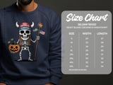 Swedish American Halloween Sweatshirt and T-shirts, Scandinavian Halloween Costume, Sweden USA Flag, Lagom Sweatshirt, Skeleton Halloween thumbnail 6