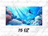Underwater Coral Reef Mug Wrap Digital Design 11oz 15oz Sublimation PNG for Ocean Lovers | Marine Life Tropical Fish Scene Gift thumbnail 14