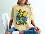 Pickleball Comfort Colors Shirt, Dill With It Funny Pickle Pun, Retro Court Player Vintage Graphic Tee thumbnail 13