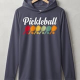 Pickleball Sport-Tek Performance Hood, Pickleball Colorful Vintage Paddle Row, Lightweight Hoodie thumbnail 2
