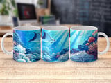 Underwater Coral Reef Mug Wrap Digital Design 11oz 15oz Sublimation PNG for Ocean Lovers | Marine Life Tropical Fish Scene Gift thumbnail 1