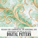 Golden Floral Tumbler Design, Digital Paper Pack, Watercolor Flowers Backgrounds, Junk Journal Printable, Scrapbooking Paper, Tumbler PNG thumbnail 13