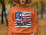 Grand Wagoneer T-Shirt, FSJ Car, American Flag Tee, Classic Car Shirt, Off Road Vehicle Apparel, Patriotic Graphic Design thumbnail 4