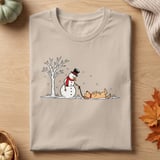 Snowman Walking Stubborn Dog Tee thumbnail 9