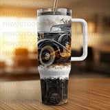 Distressed Vintage Car Tumbler Wrap Design for 40oz Sublimation Tapered | Mechanic Man Cave Digital Download with Free Car Coasters thumbnail 10