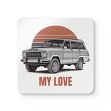 Grand Wagoneer 'My Love' Corkwood Coaster Set, The Waggy, Car Lover Gift, Petralla Shop thumbnail 4