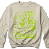 Pickleball Gildan Crewneck Sweatshirt, All I Need Is Jesus And Pickleball, Court Warm Up thumbnail 6
