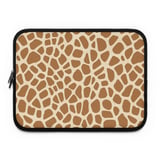 Giraffe Print Laptop Sleeve, Aesthetic Animal Spots Padded Computer Case, Cute Safari Accessory Pouch for Her thumbnail 4